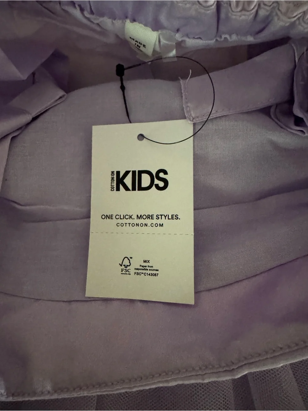 Cotton On Kids Girls Lavender Purple Tiered Tulle Dress Bow Straps-Cross Posted